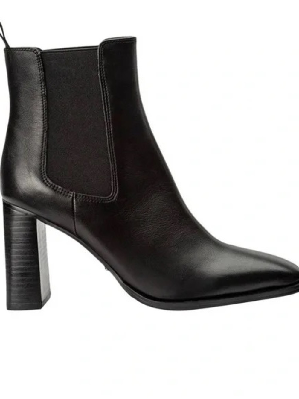 Tony Bianco Black Leather Chelsea Block-Heel Ankle Boots